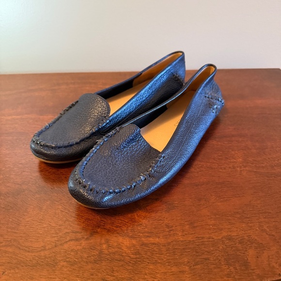 Jack Rogers Navy Leather Loafers Women’s Size 8 - Picture 1 of 5
